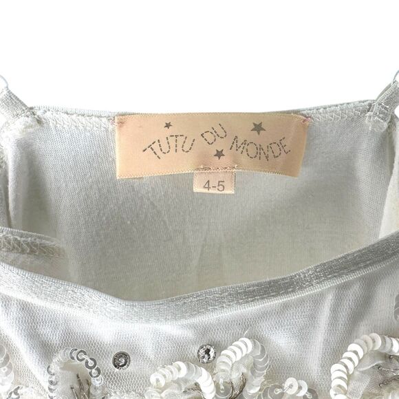 Tutu De Monde Girls Size 4-5 White Sleeveless Dress - Picture 2 of 3